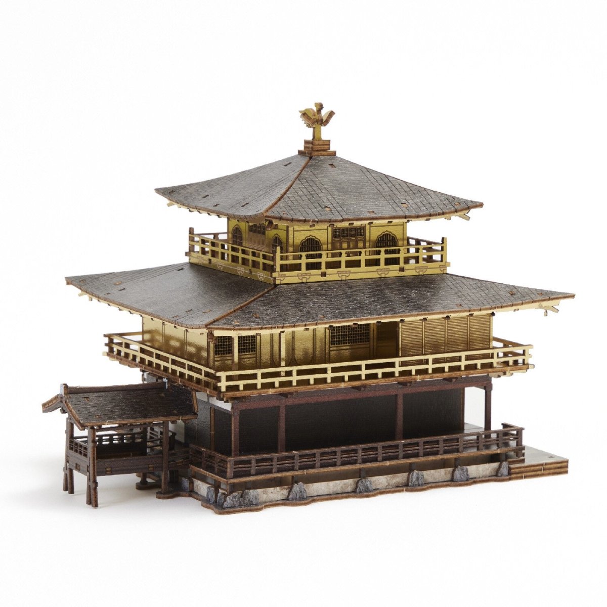El Templo Kinkaku-ji (versión coloreada) - Rompecabezas 3D de Arte - Ala Japonesa