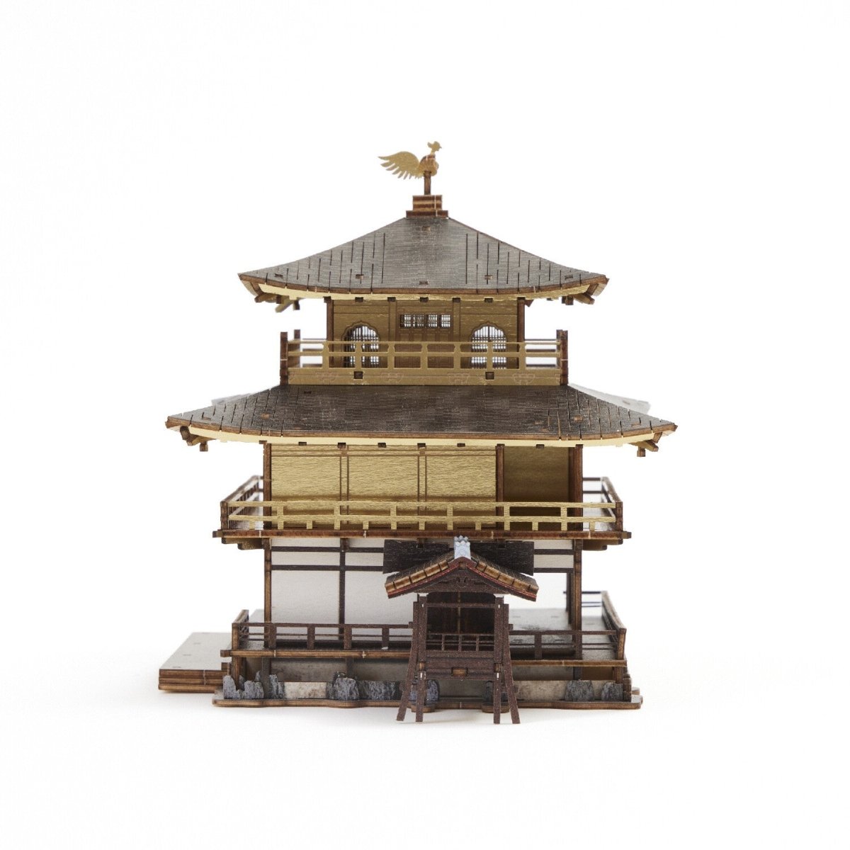 El Templo Kinkaku-ji (versión coloreada) - Rompecabezas 3D de Arte - Ala Japonesa