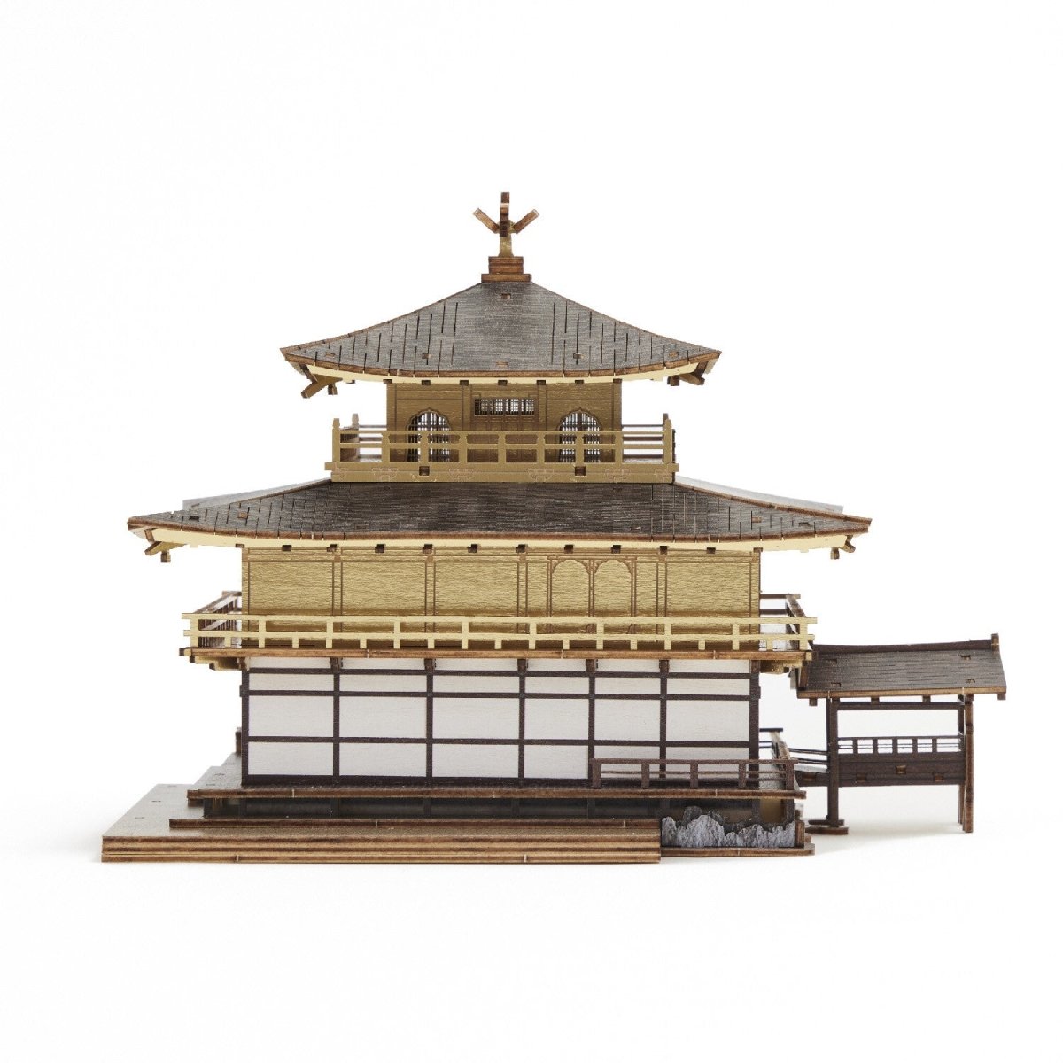 El Templo Kinkaku-ji (versión coloreada) - Rompecabezas 3D de Arte - Ala Japonesa