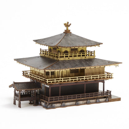 El Templo Kinkaku-ji (versión coloreada) - Rompecabezas 3D de Arte - Ala Japonesa