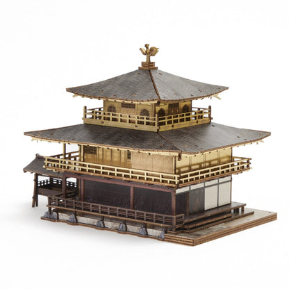 El Templo Kinkaku-ji (versión coloreada) - Rompecabezas 3D de Arte - Ala Japonesa