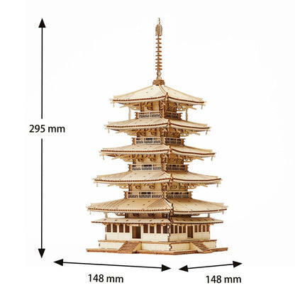 La pagoda de cinco pisos - Rompecabezas 3D de Arte - Ala Japonesa